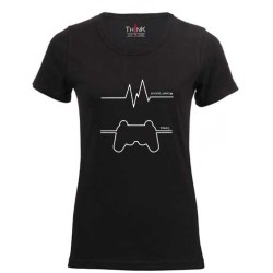 Women "NORMAL PERSON, GAMER" Short Sleeve Fitted T-Shirt – 100% Cotton Black | Think Out Loud |